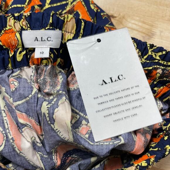 A.L.C. NWT Blanca Midi Skirt Poplin Elastic Waist Handkerchief Hem Size 10 - Picture 7 of 11